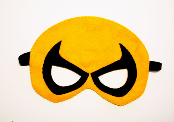 Iron Fist superhero felt mask Yellow Black kids by FeltFamily