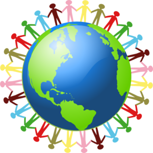 Holding world in hand clipart