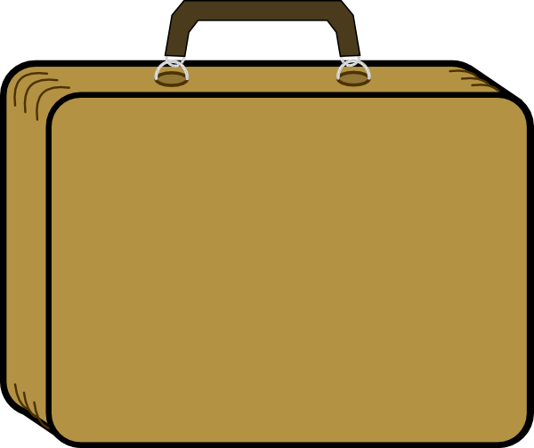 Suitcase Black And White Clipart