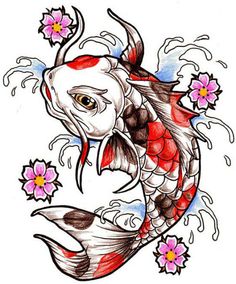 Koi fish tattoo, Tattoo drawings and Tattoo images