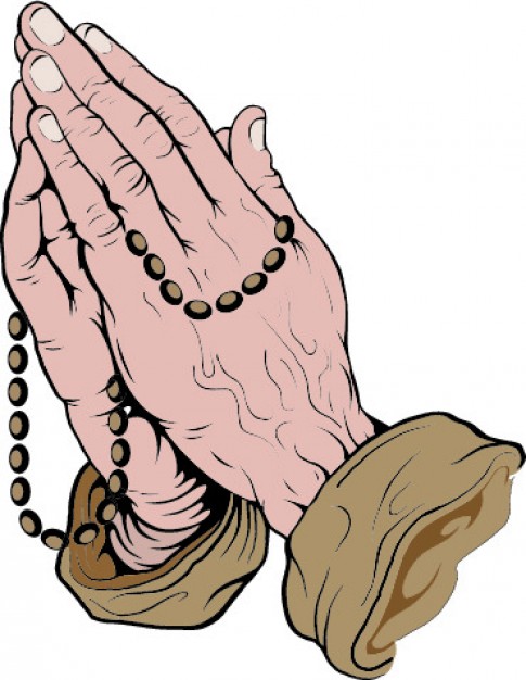 Praying hands with rosary | Download free Vector