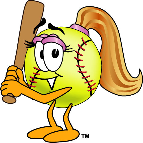 Cartoon girl softball clipart