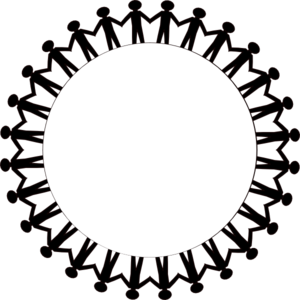 Circle of people holding hands clipart