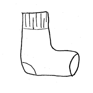 Black And White Sock Clipart