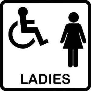 Toilet sign 7 - vinyl Ladies disabled wheelchair door sticker ...