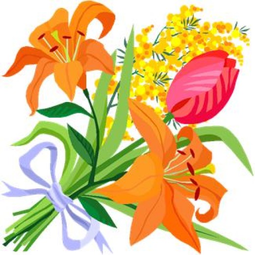 Bouquet of spring flowers clip art