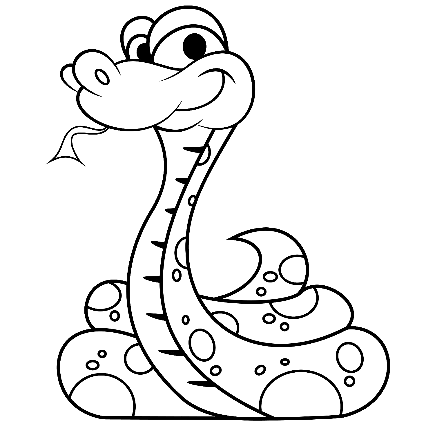 Snake black and white snake line drawing clipart