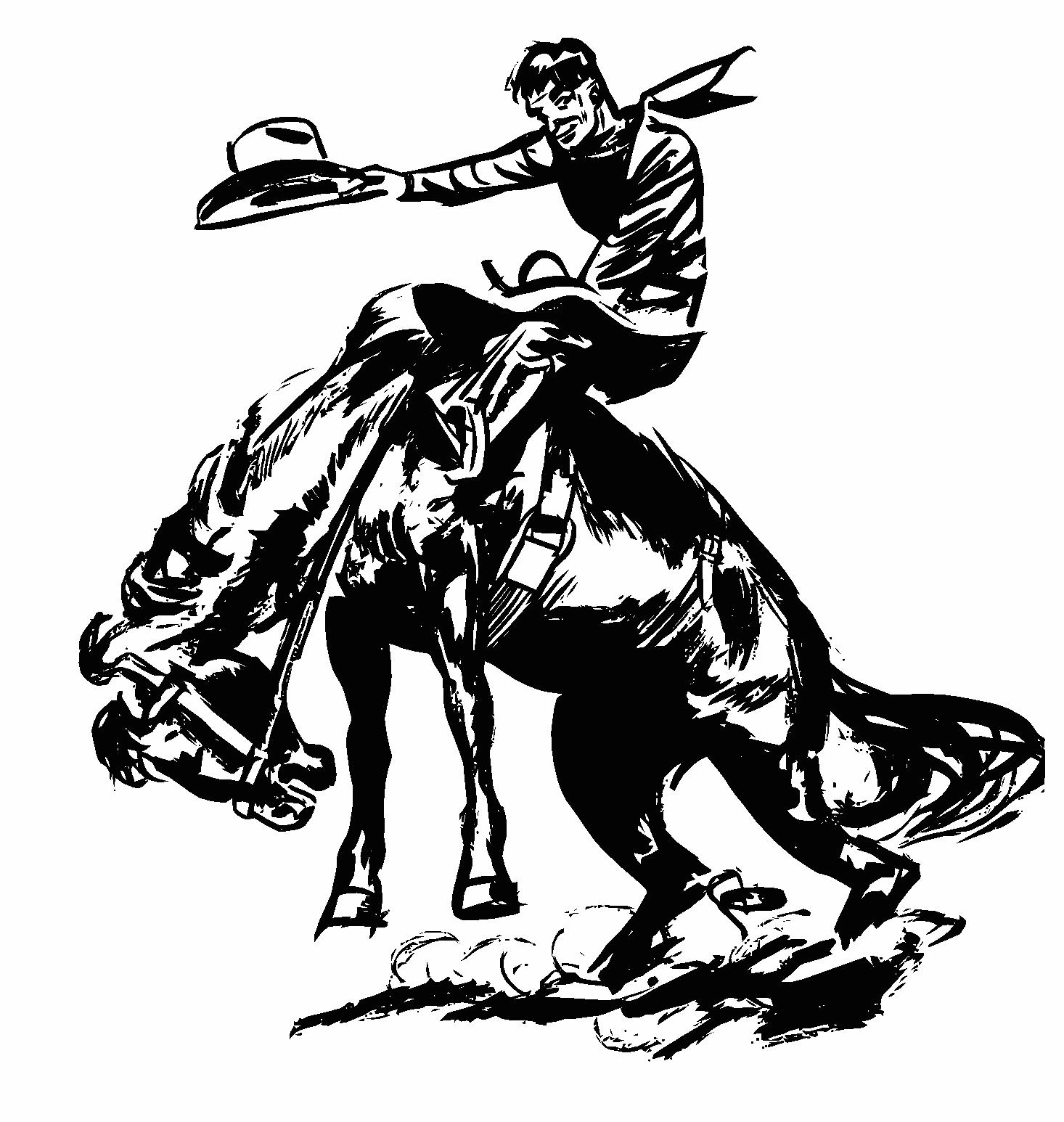 Rodeo Bucking Horse Clip Art, rodeo cowboy horse bucking bronco ...