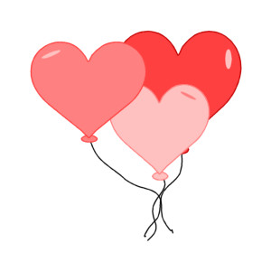 Valentine day balloons clipart
