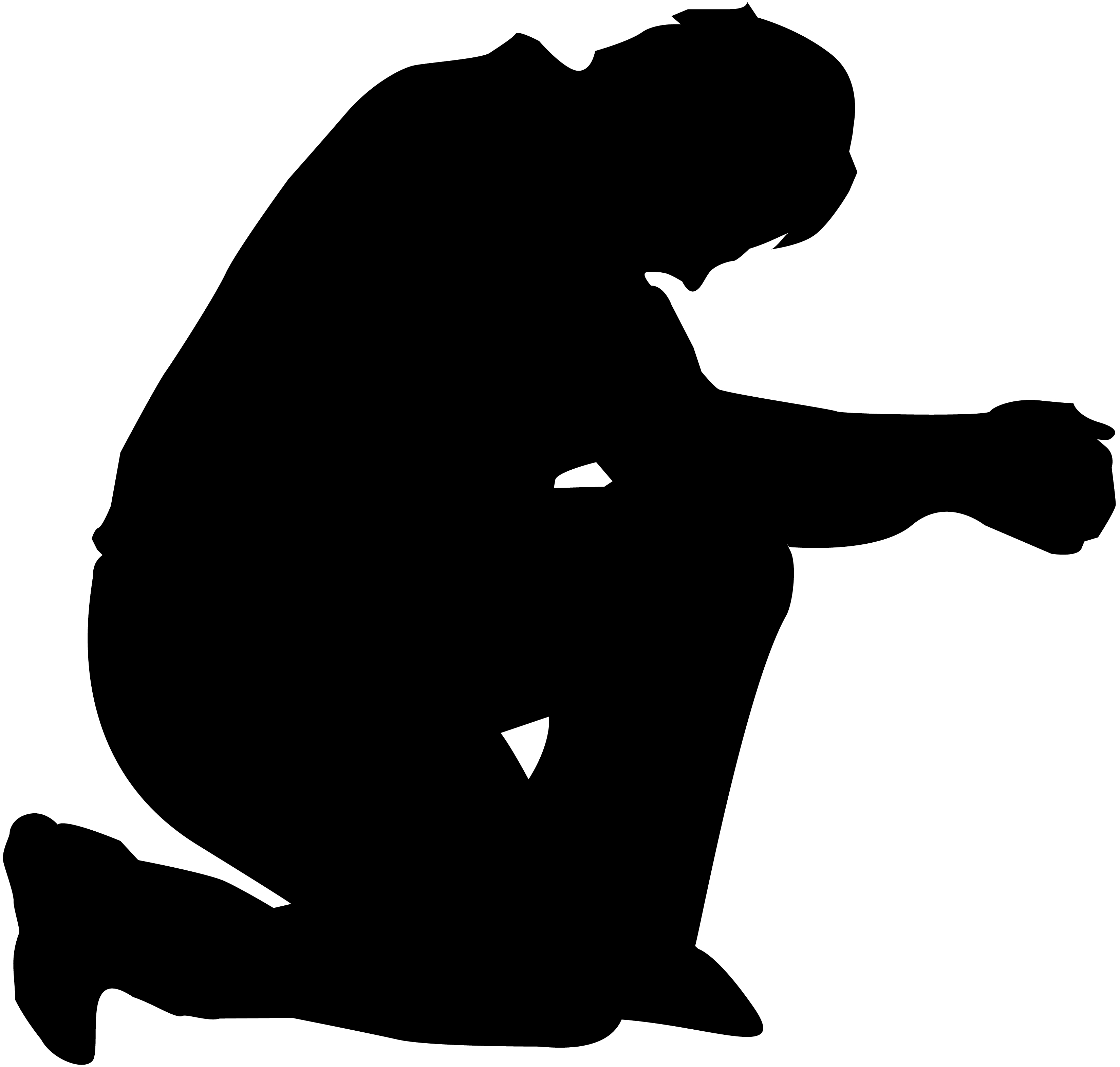 Soldier kneeling silhouette clipart