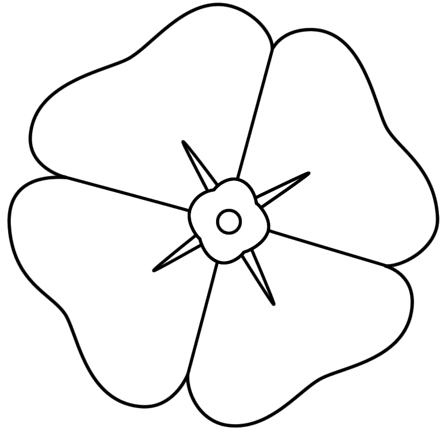Poppy Black And White Template - ClipArt Best