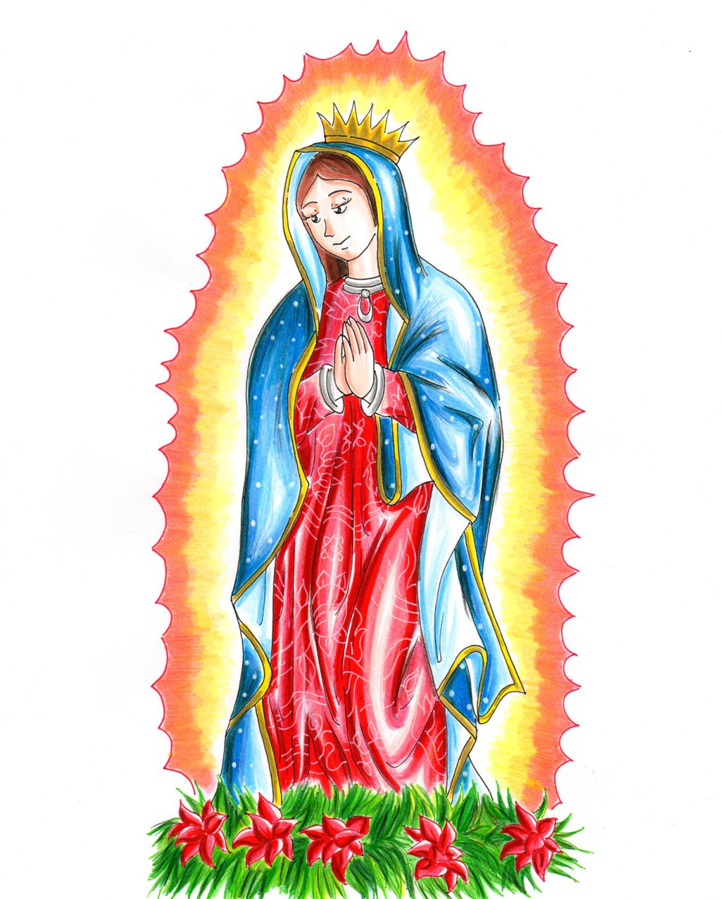 La Virgen De Guadalupe Drawings - ClipArt Best