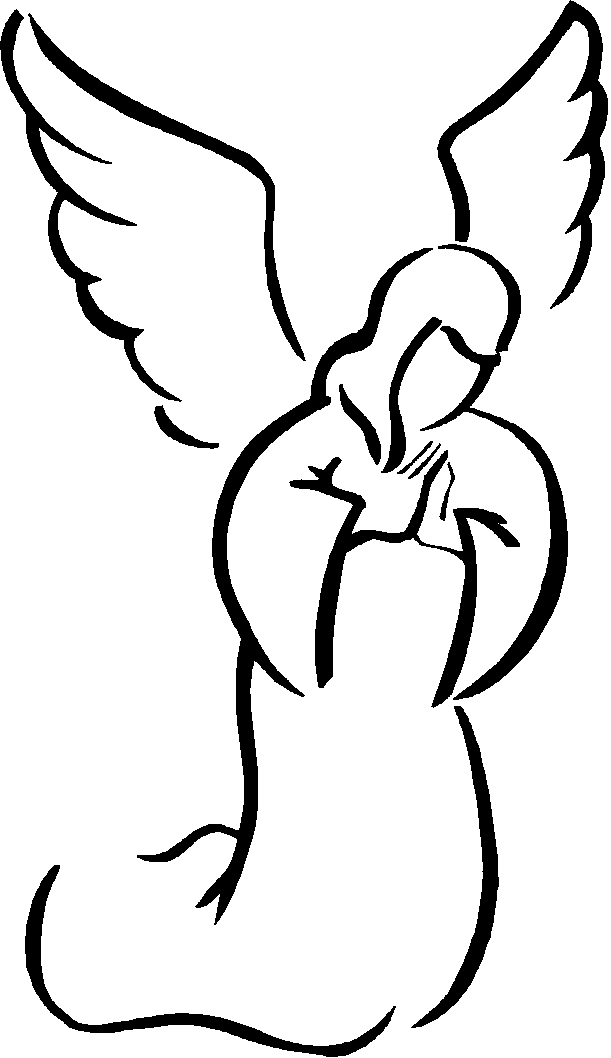 Simple Angel Outline Clipart