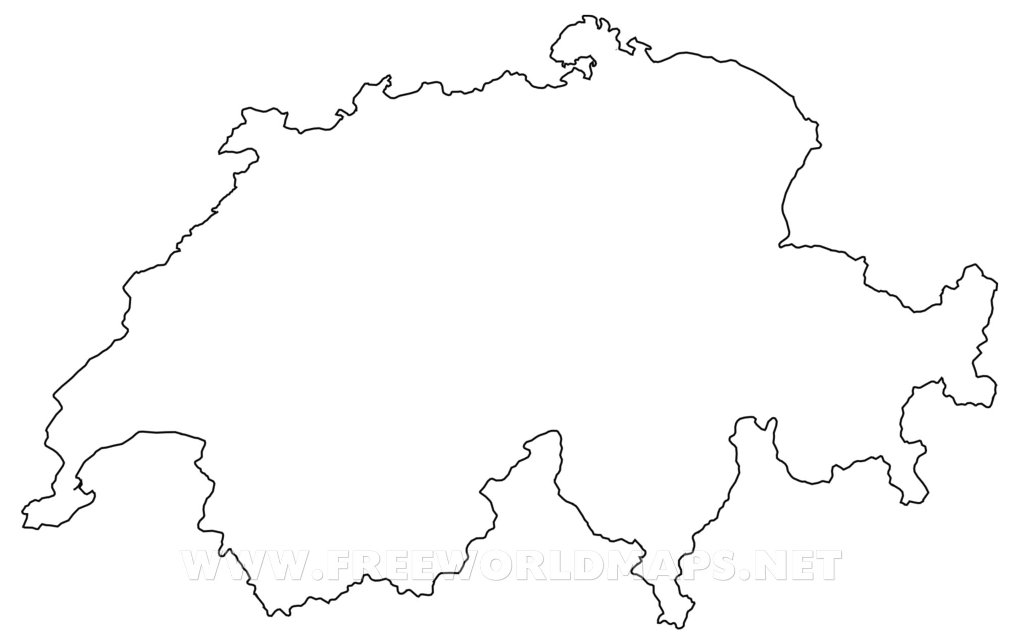 Outline Of Switzerland Map
