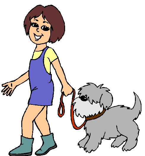 Animated dog walking clipart