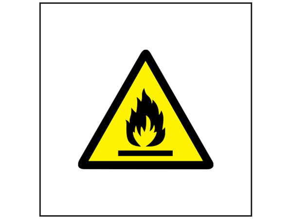 Risk of fire hazard symbol safety sign. | WS1300 | Label Source