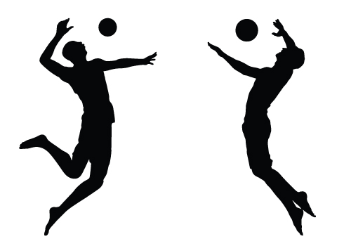 Silhouette Vector Stock — Beach Volleyball Silhouette Vector ...