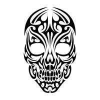 Simple Tribal Skull Tattoos - ClipArt Best