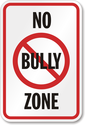 No Bullies Sign - Aluminum No Bullies Sign Online, SKU: K-
