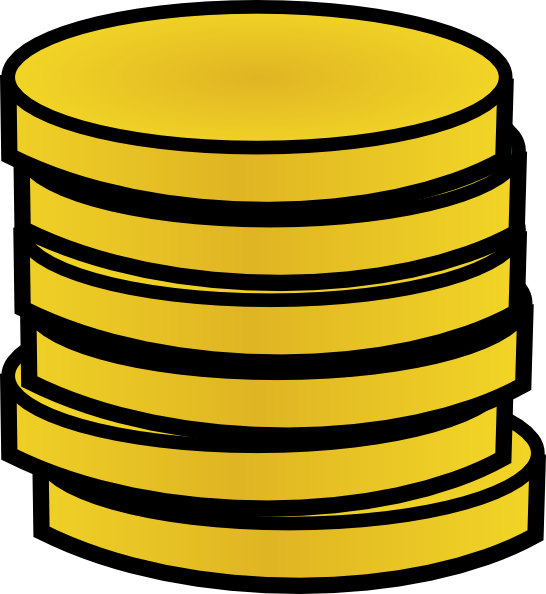 Gold Coins In A Stack clip art - vector clip art online, royalty ...