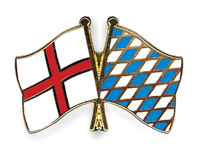 Crossed Flag Pins England-Bavaria Flags
