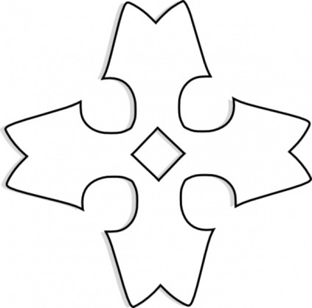 Shaded Heraldic Cross Outline clip art | Download free Vector