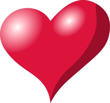 Plain Red Heart Shape vector, free vector graphics