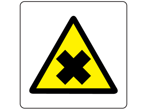 Warning harmful irritant hazard symbol label. | WSL1014 | Label Source