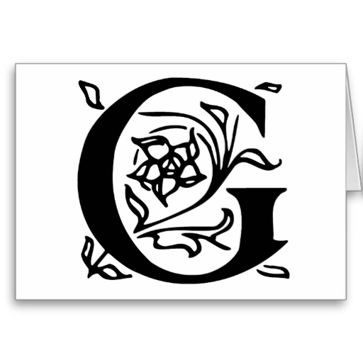 Fancy Letter G Cards from Zazzle.