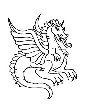 Baby Dragon Spits Fire Coloring Page: Baby Dragon Spits Fire ...
