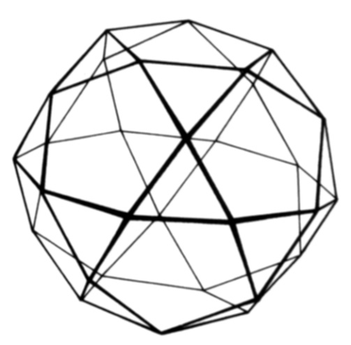 Icosidodecahedron wire frame drawing