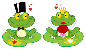 Frogs Clipart Image - clip art image of two frogs in love