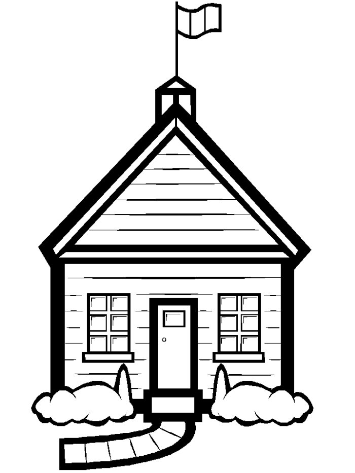 free black and white school house clipart - photo #27