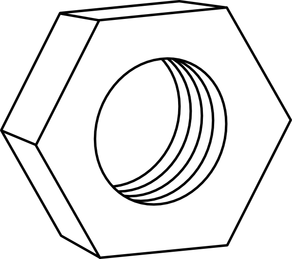 Hex Nut For Bolts clip art vector clip art online