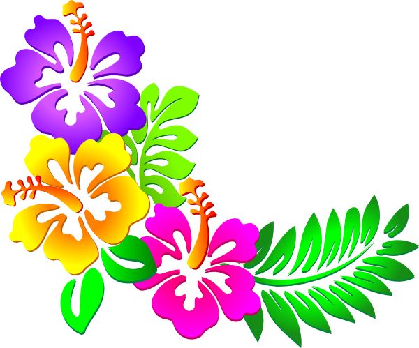 Hawaiian flowers clip art