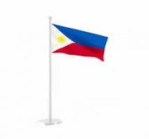 Philippine flag hanging in a flag pole clipart