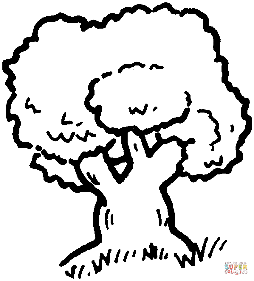 Oak Tree Outline coloring page | Free Printable Coloring Pages