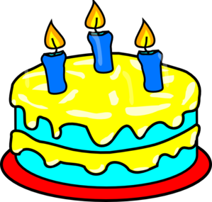 Birthday cake 4 candles clipart