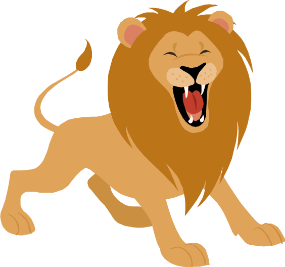 Lion roaring clipart images