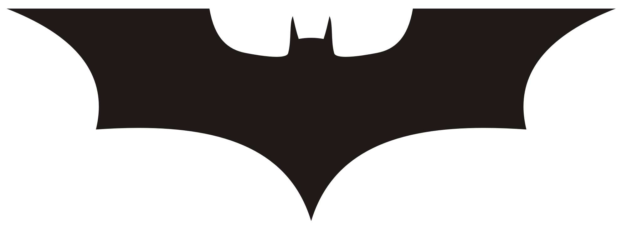 Batman logo outline clipart