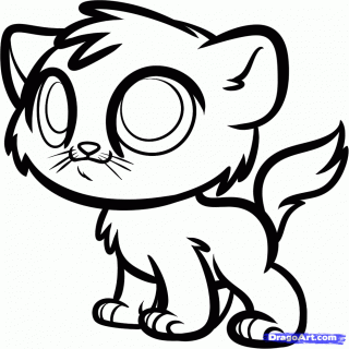 Go Back Images For Cat Face Drawing Outline - Litle Pups