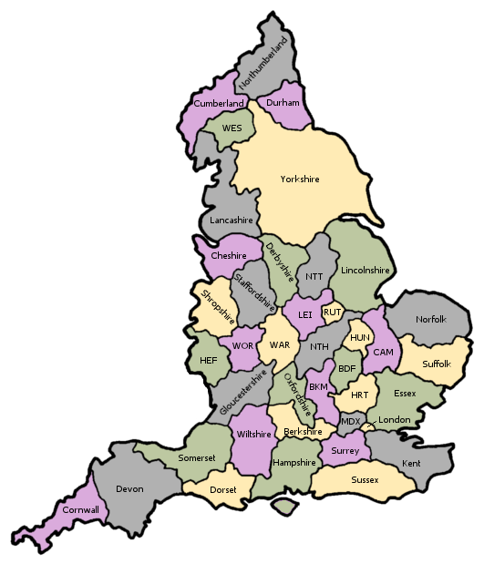 Blank Map England Counties