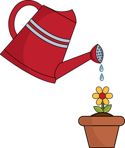 Watering Clipart Image - clip art illustration of a red watering ...