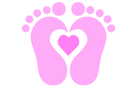 Pink baby footprint clipart