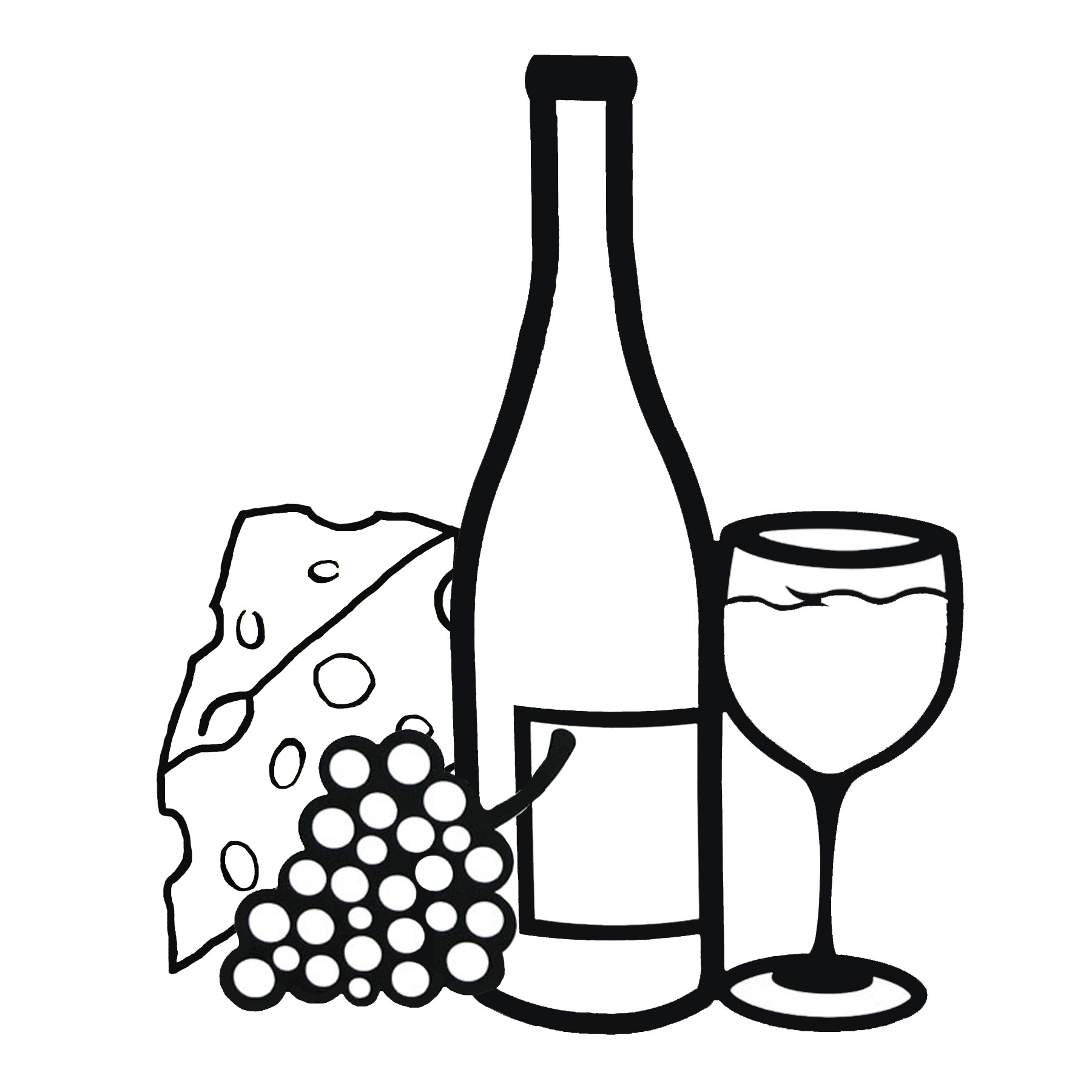 Clipart wine bottle and glass