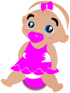 Pink Baby Girl Clip Art - vector clip art online ...