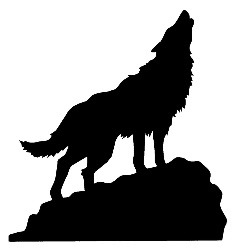 Wolf Howling Silhouette