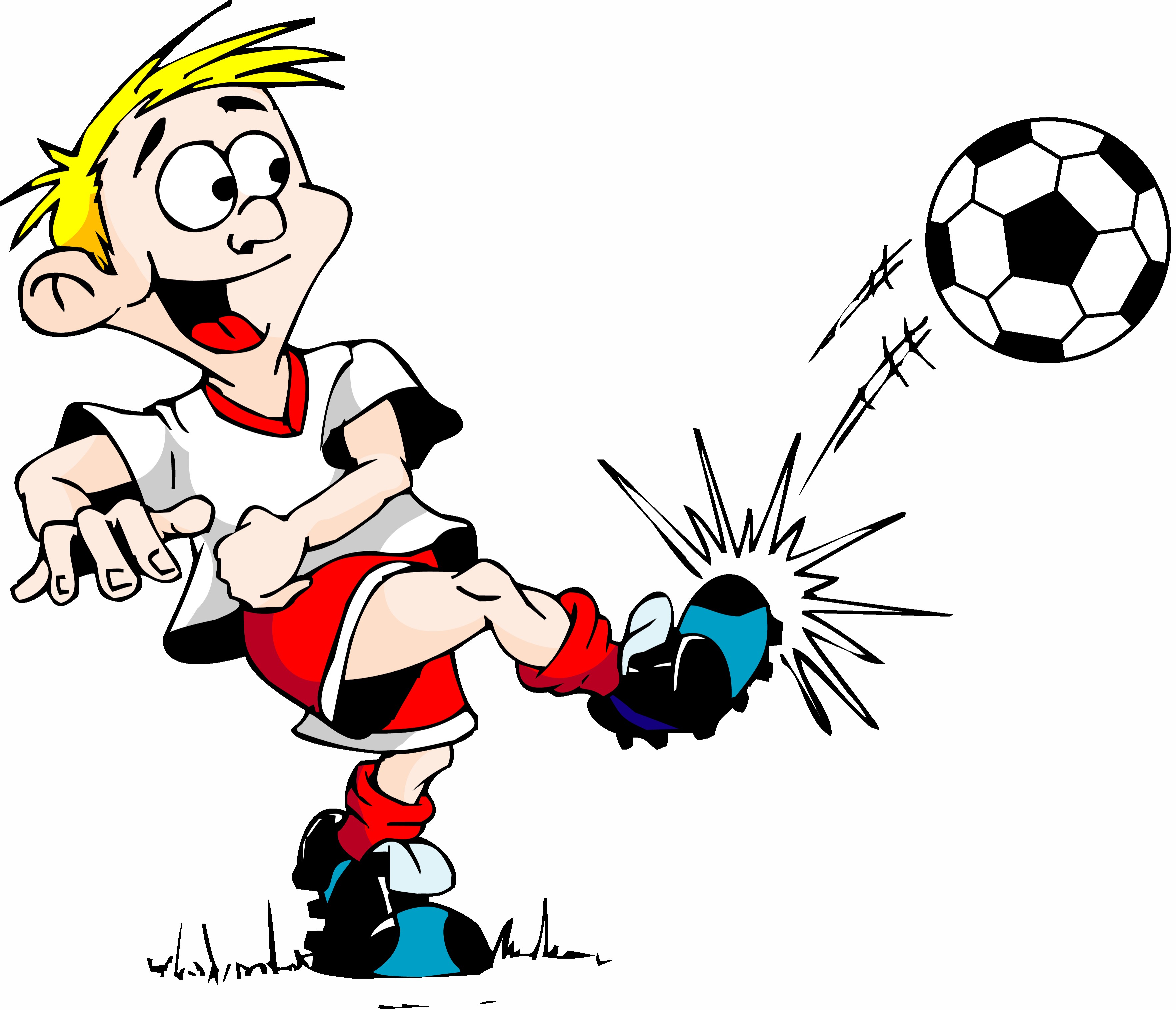 Soccer Ball Being Kicked Goal Cartoon