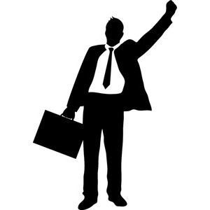 Businessman Clipart Image - Silhouette of a Businessman Hold ...