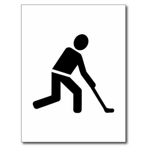 Field hockey player symbol postcard | Zazzle